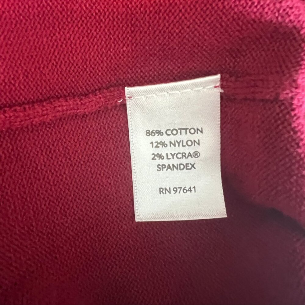 J. Jill Petite M Dark Ruby Red Button Front Stret… - image 4